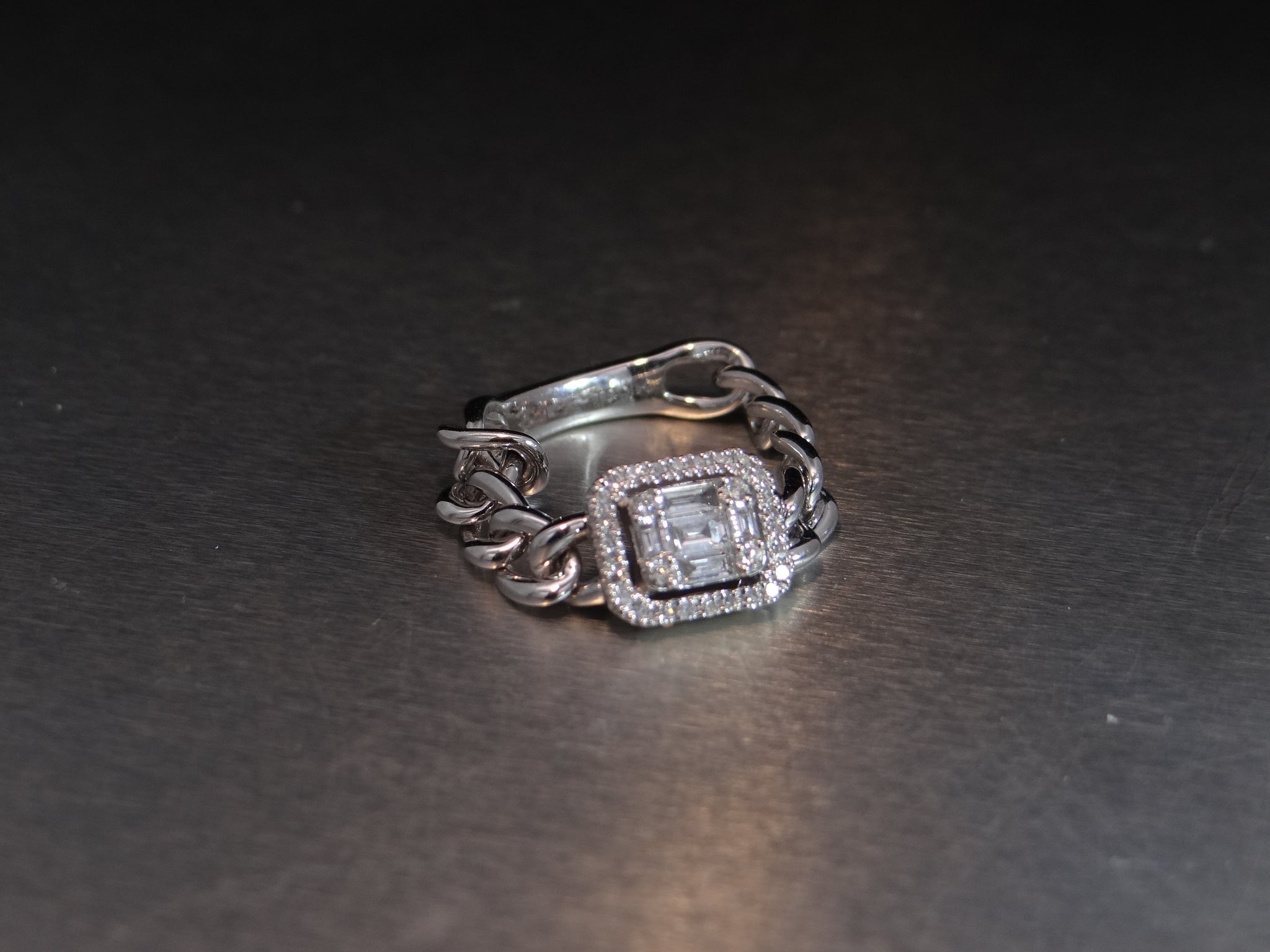Diamond and Cuban Link Ring
