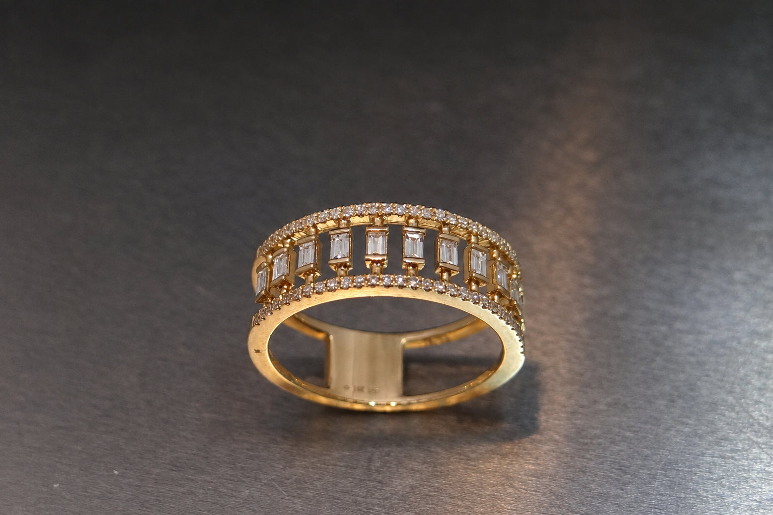 Round and Baguette Diamond Ring