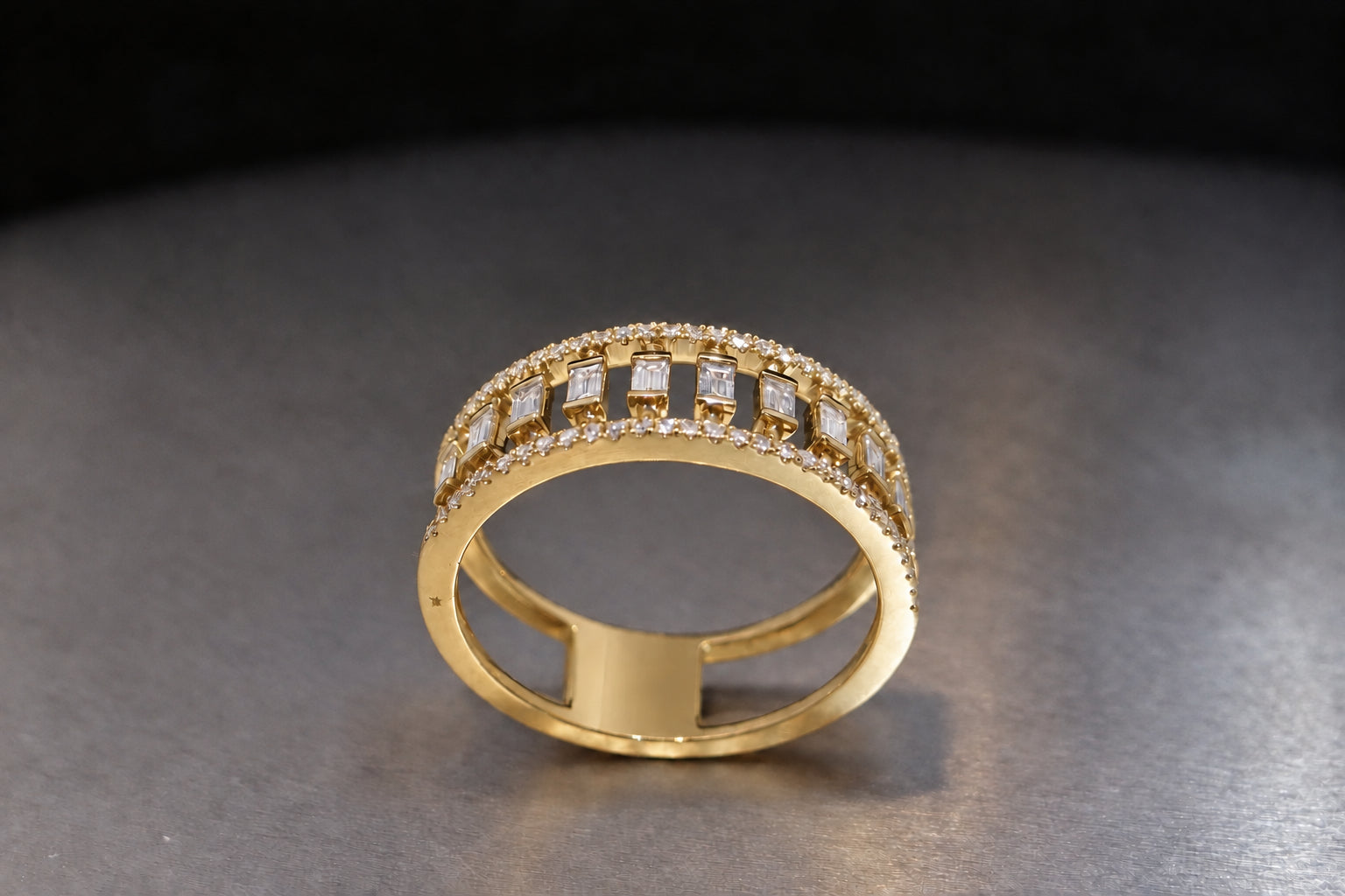 Round and Baguette Diamond Ring