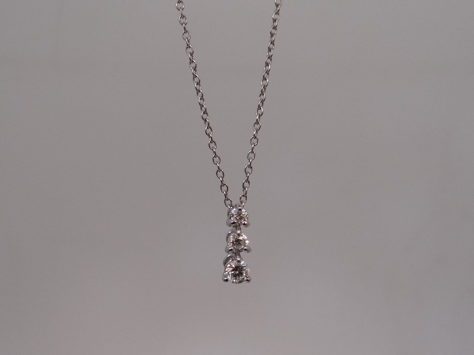 3 Stone Diamond Necklace