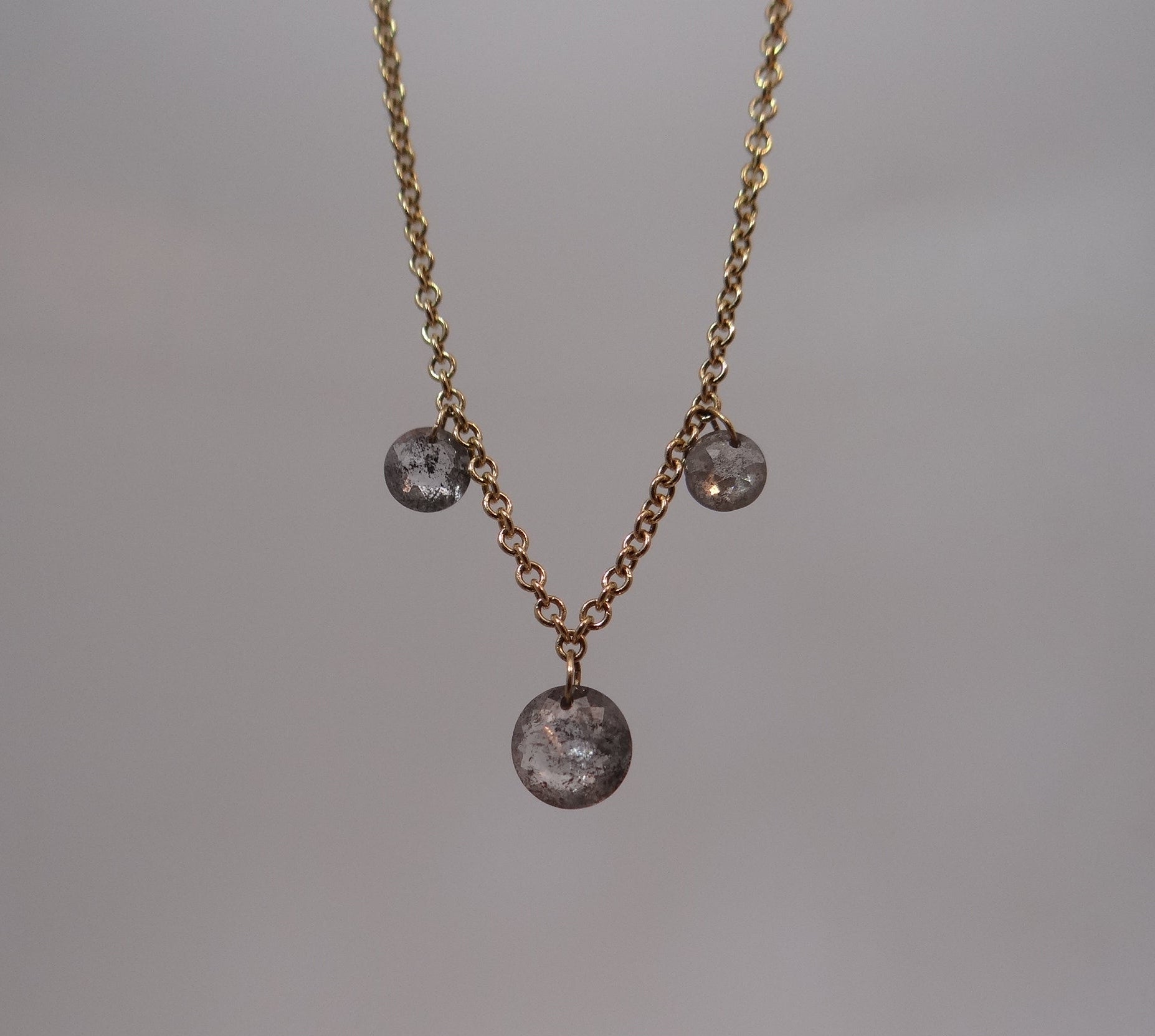 3 Stone Diamond Necklace