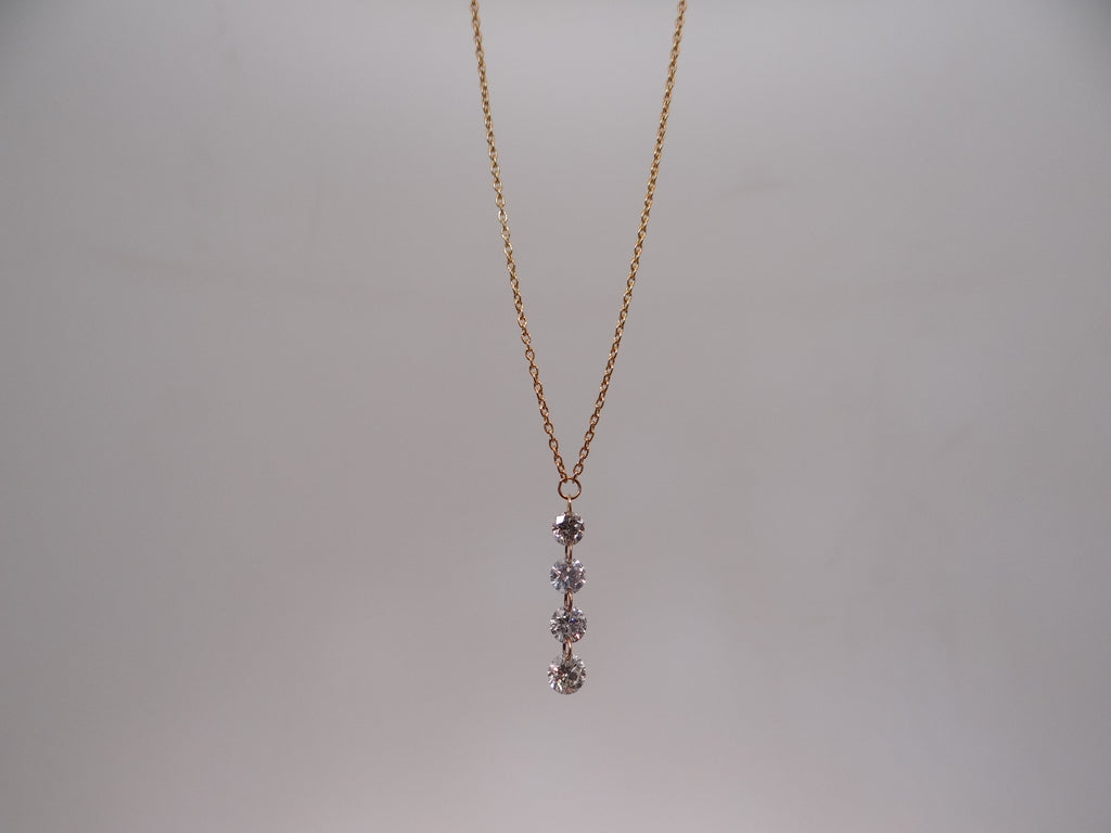 4 Stone Diamond Necklace
