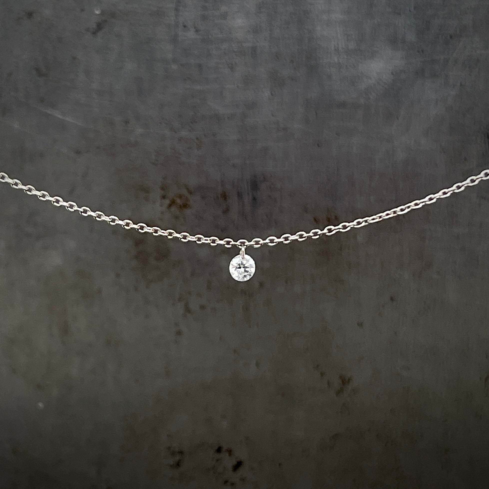 Single Drilled Diamond Layering Necklace