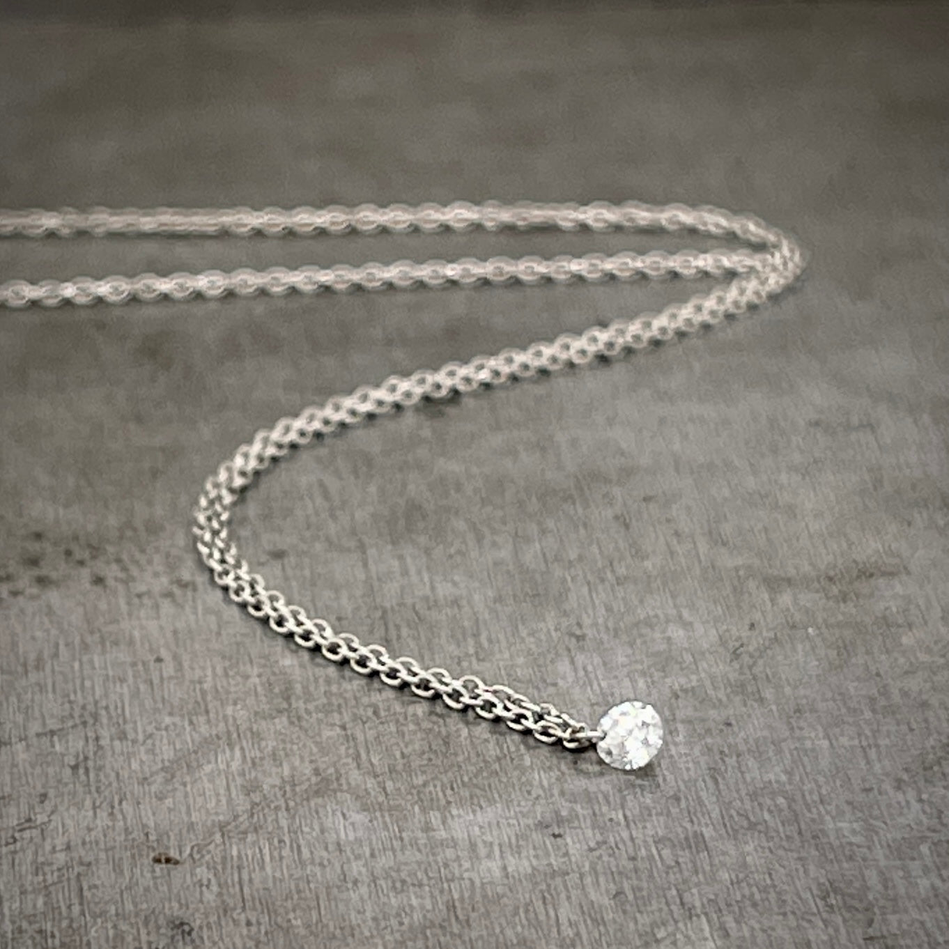 Single Drilled Diamond Layering Necklace