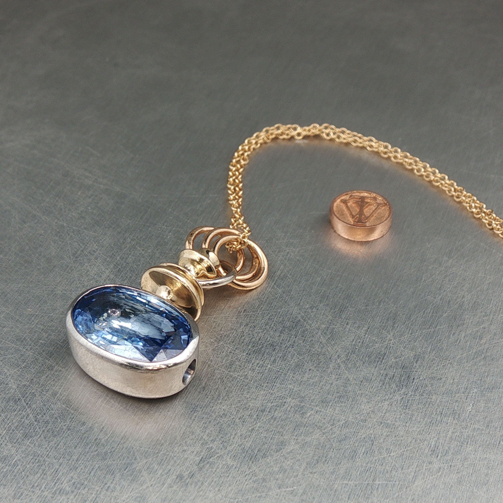 Carolina Blue Oval Sapphire Pendant