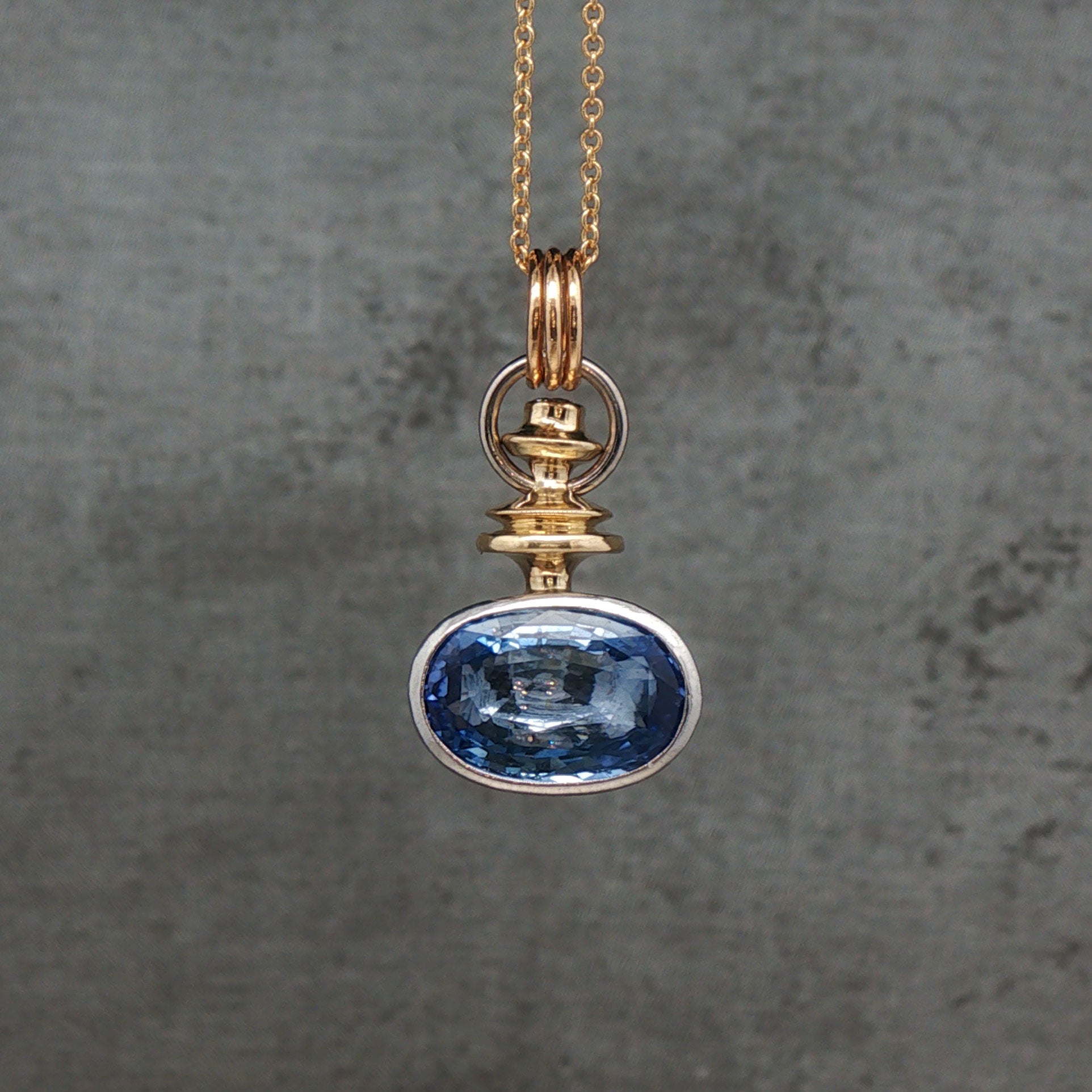 Carolina Blue Oval Sapphire Pendant