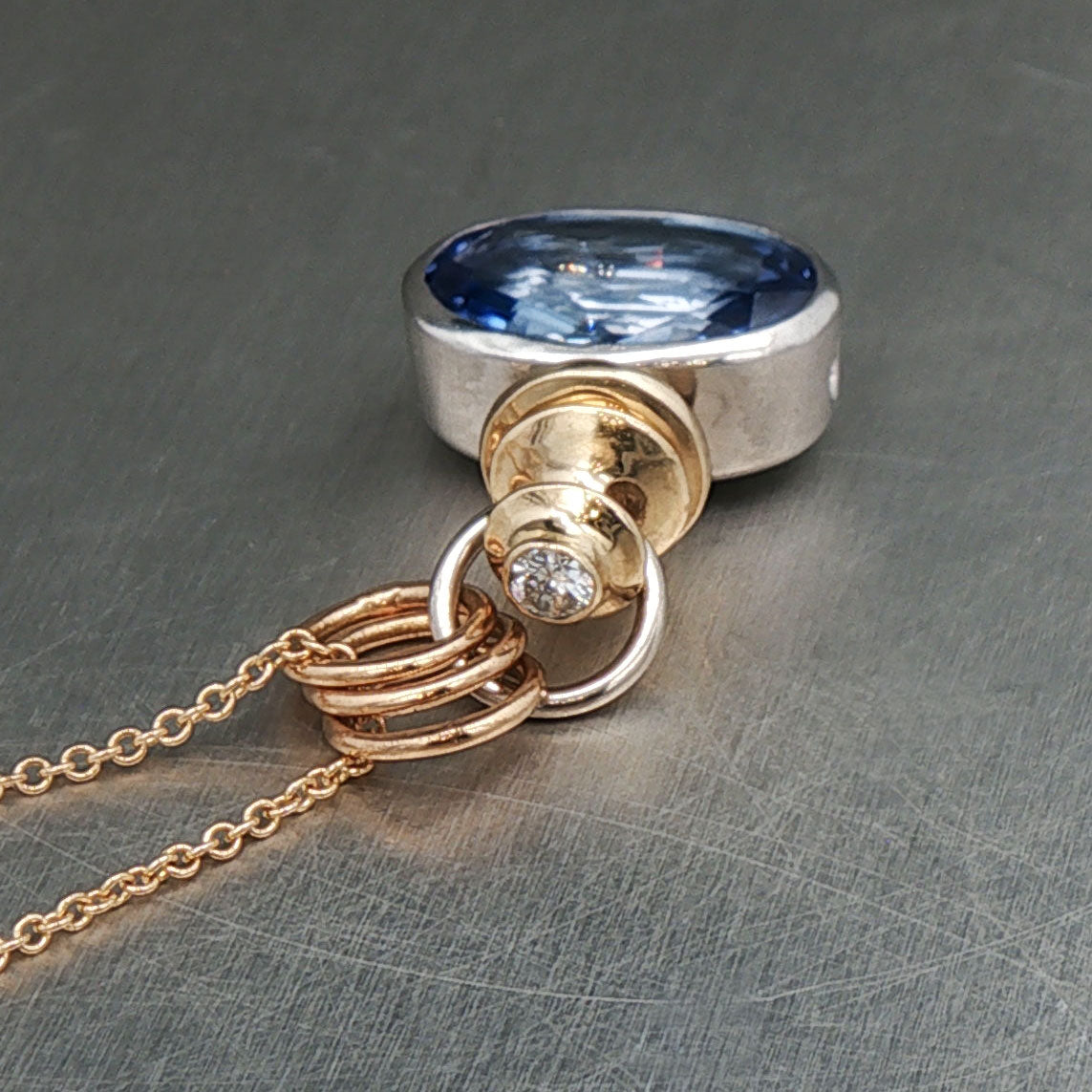 Carolina Blue Oval Sapphire Pendant