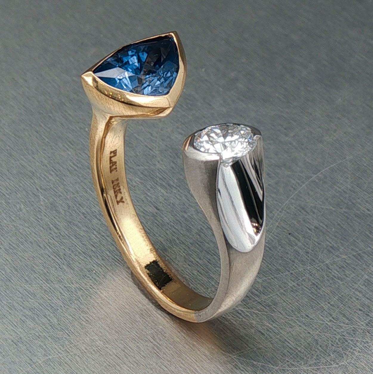 Trillion Sapphire Diamond Ring