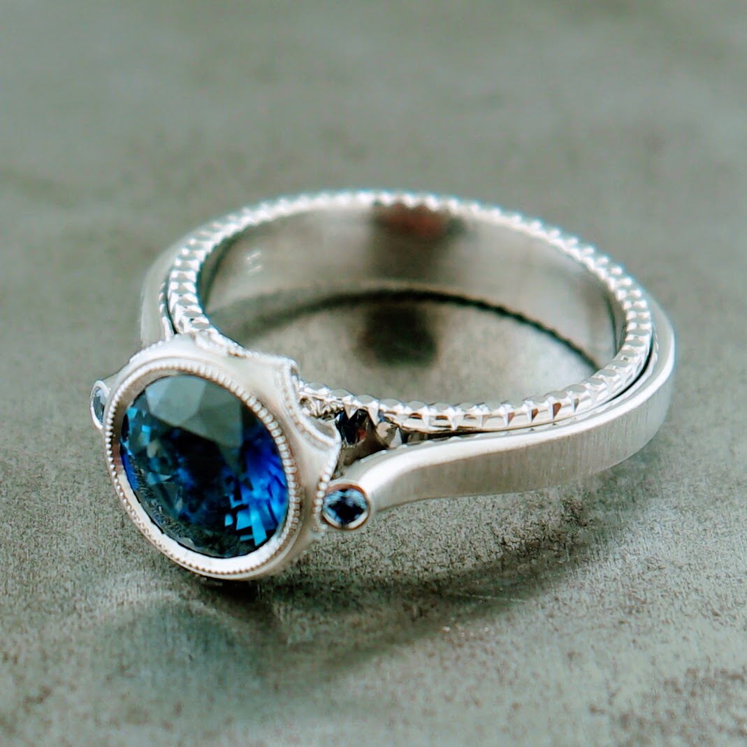 Spectrum Award Winning Platinum Blue Sapphire Ring