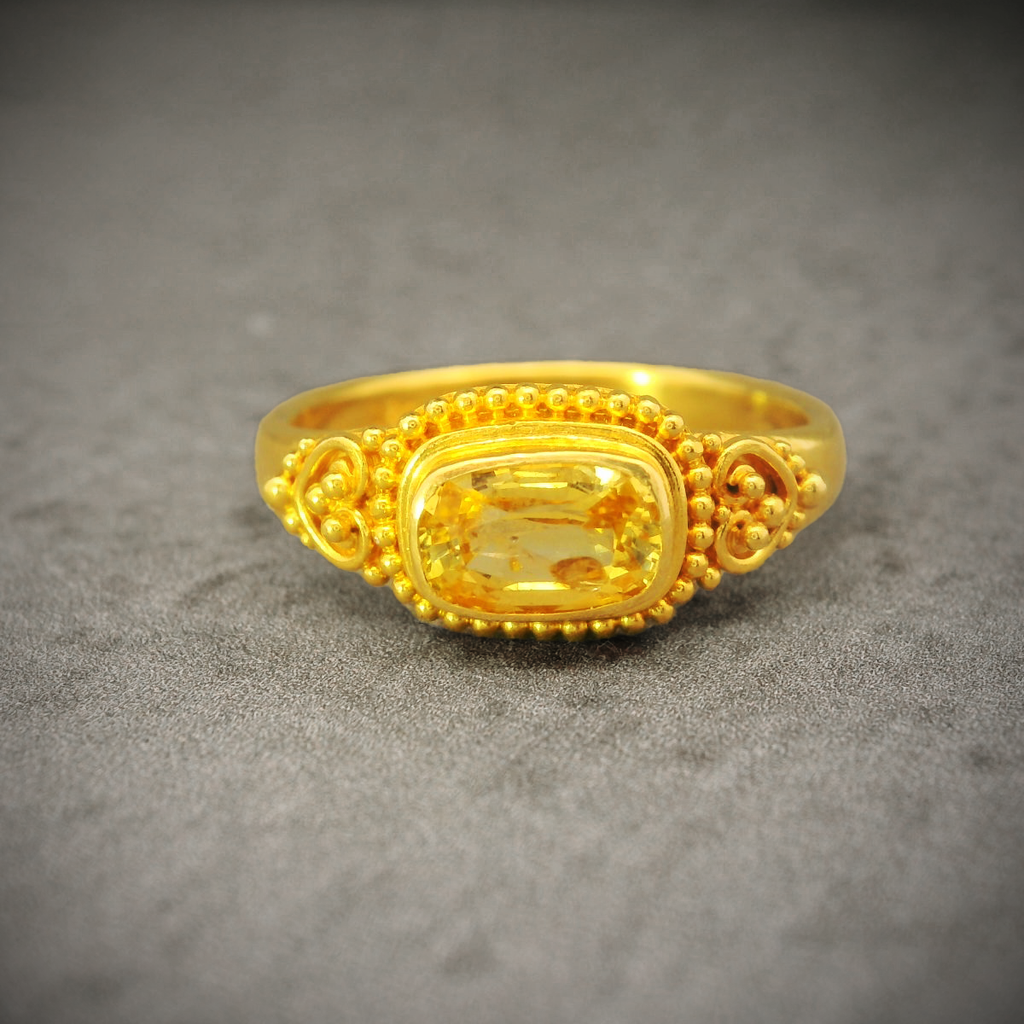 22K Yellow Gold and Yellow Sapphire Ring