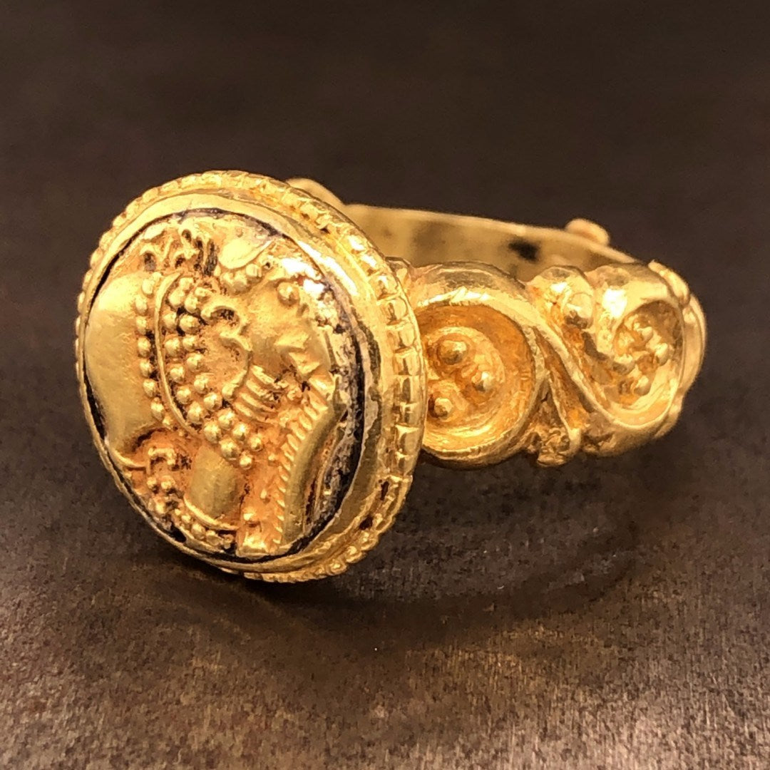 18K Gold Antique Coin Ring