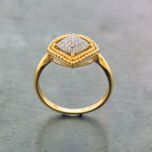 14K WHITE AND YELLOW GOLD RING