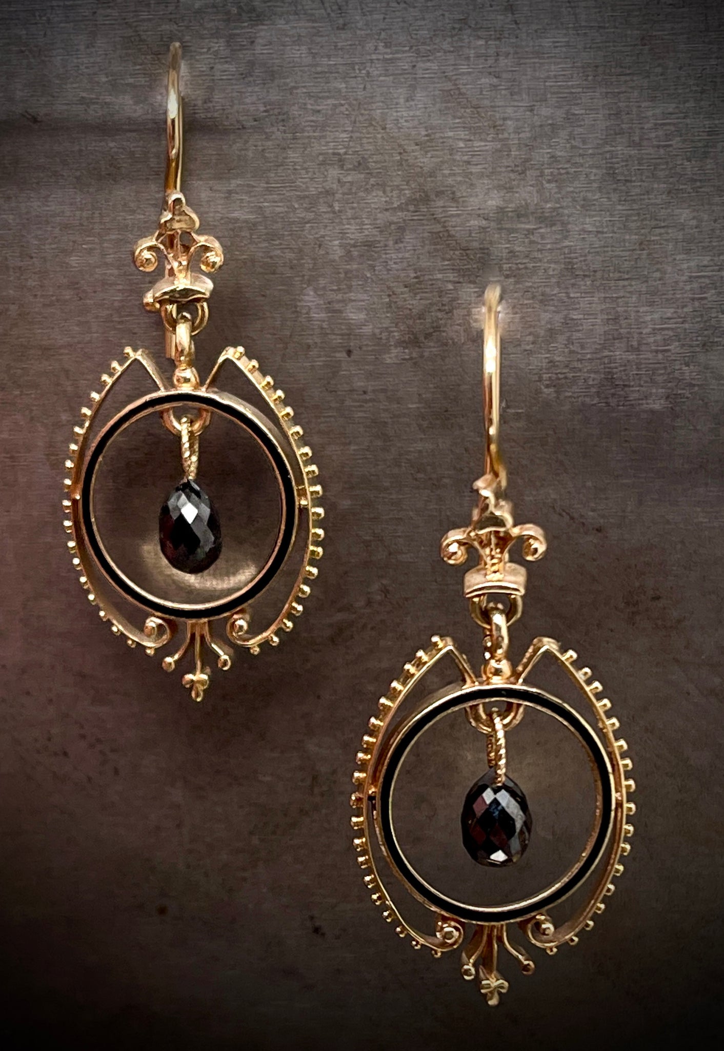 Antique Black Diamond Earrings